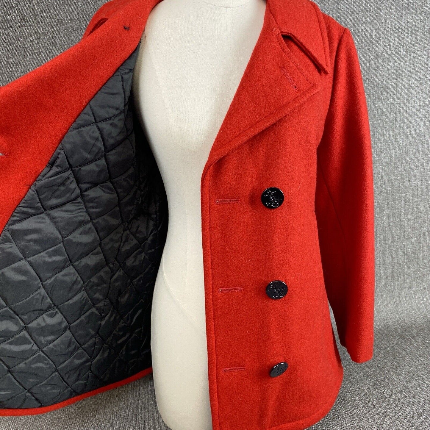 Vintage USA Double-Breasted Women's Red Coat size M