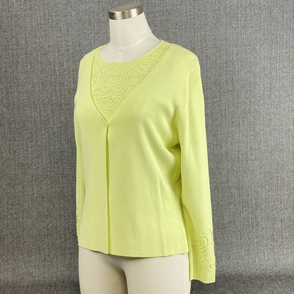 VENINI One Clasp Green Cardigan and Shirt Set Sweater Petite L