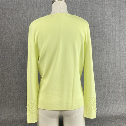 VENINI One Clasp Green Cardigan and Shirt Set Sweater Petite L