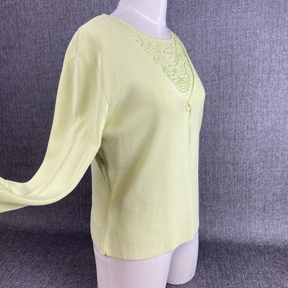 VENINI One Clasp Green Cardigan and Shirt Set Sweater Petite L