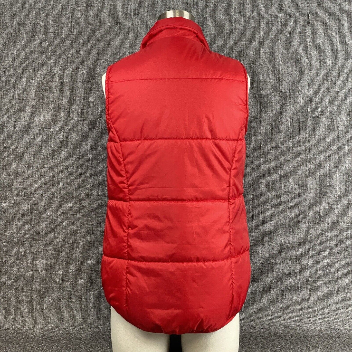 New Directions Women's Quilted Puffer Vest, Red Full Zip Size M