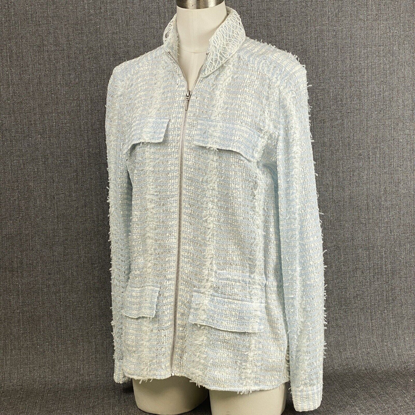 Carlisle Collection Women's Lightweight Casual Zip up Jacket Light Blue size 10