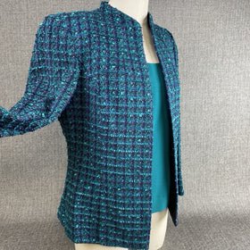 Studio 1 Petite Women's Blue/Black Blazer Jacket and Sleeveless Top Size 10P