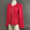 Carlisle Women's Full Zip SILK Blazer Jacket Reddish Size 10