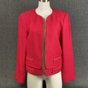 Carlisle Women's Full Zip SILK Blazer Jacket Reddish Size 10