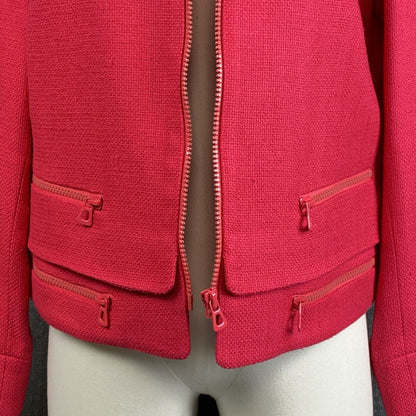 Carlisle Women's Full Zip SILK Blazer Jacket Reddish Size 10