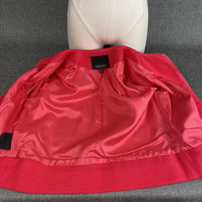 Carlisle Women's Full Zip SILK Blazer Jacket Reddish Size 10