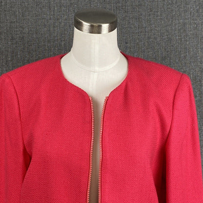 Carlisle Women's Full Zip SILK Blazer Jacket Reddish Size 10