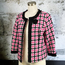 Scott Taylor Petite Women's Pink , Black Tweed Blazer Cotton/Acrylic Size PL