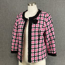 Scott Taylor Petite Women's Pink , Black Tweed Blazer Cotton/Acrylic Size PL