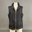 Allison Daley Zip Front Black Sleeveless Vest Straight Women Size 10