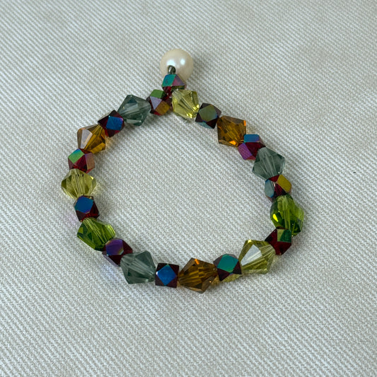 Colorful Glass Bead Bracelet 7.5"