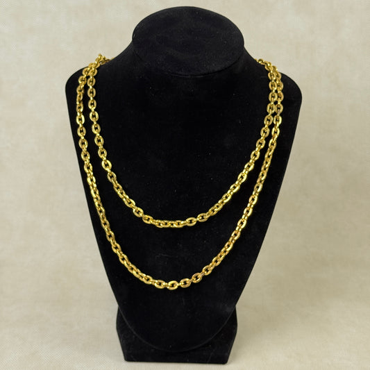 44"  Gold Color Chain Necklace