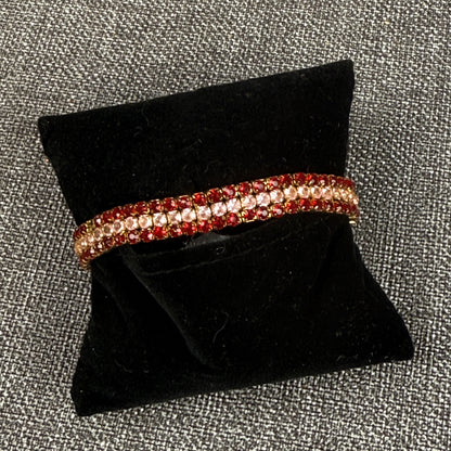 Vintage Rhinestone Bracelet Red and Pink 7"