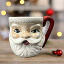 Vintage Two Face Christmas Mug Santa and Mrs Claus