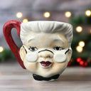 Vintage Two Face Christmas Mug Santa and Mrs Claus