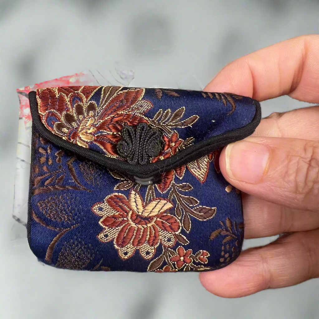 Vintage Asian Handkerchief  and Asian Money Pouch