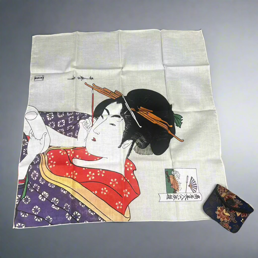 Vintage Asian Handkerchief  and Asian Money Pouch