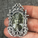 Vintage Pewter Pin, Photo Holder