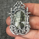 Vintage Pewter Pin, Photo Holder