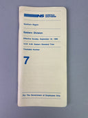 Norfolk Southern NS Eastern Division Southern Region Timetable #7,September 1988