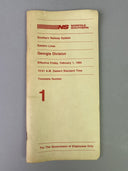 Norfolk Southern NS Georgia Division Eastern Lines Timetable #1, February 1985