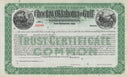 Choctaw, Oklahoma and Gulf  Railroad Company Green Stock Certificate