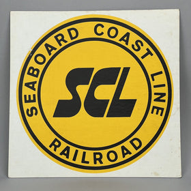 Seaboard Coast Line Railroad Cardboard Sign 12"x12" vintage