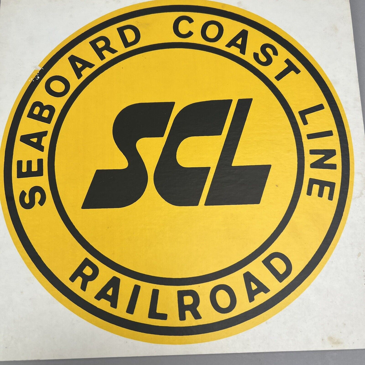 Seaboard Coast Line Railroad Cardboard Sign 12"x12" vintage