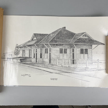 Blue Ridge Railroad Depot Art Work by Larry Patterson Poster 22.75"x 15"