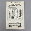 Lionel No. 6470 Exploding Box Car Original Instruction Manual Sheet, Vintage