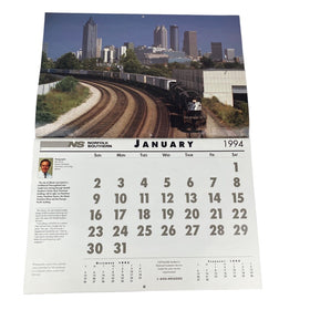 1994 Norfolk Southern Calendar 17" x 11" Closed