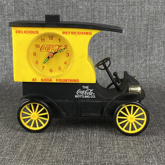 Coca-Cola Alarm Clock Delivery Truck Black and Yellow , Tested