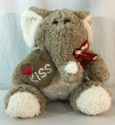 9" Dan Dee Plush Brown Elephant Stuffed Animal Heart Kiss Dandee Collectors