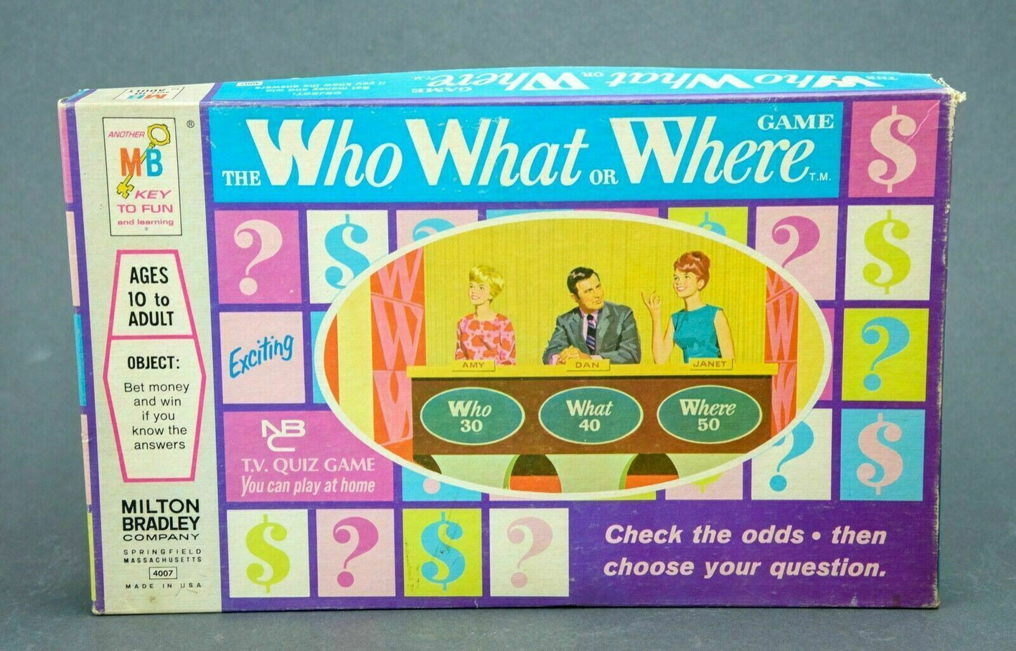 Rare 1970 Milton Bradley (MB) Game Who, What, Where