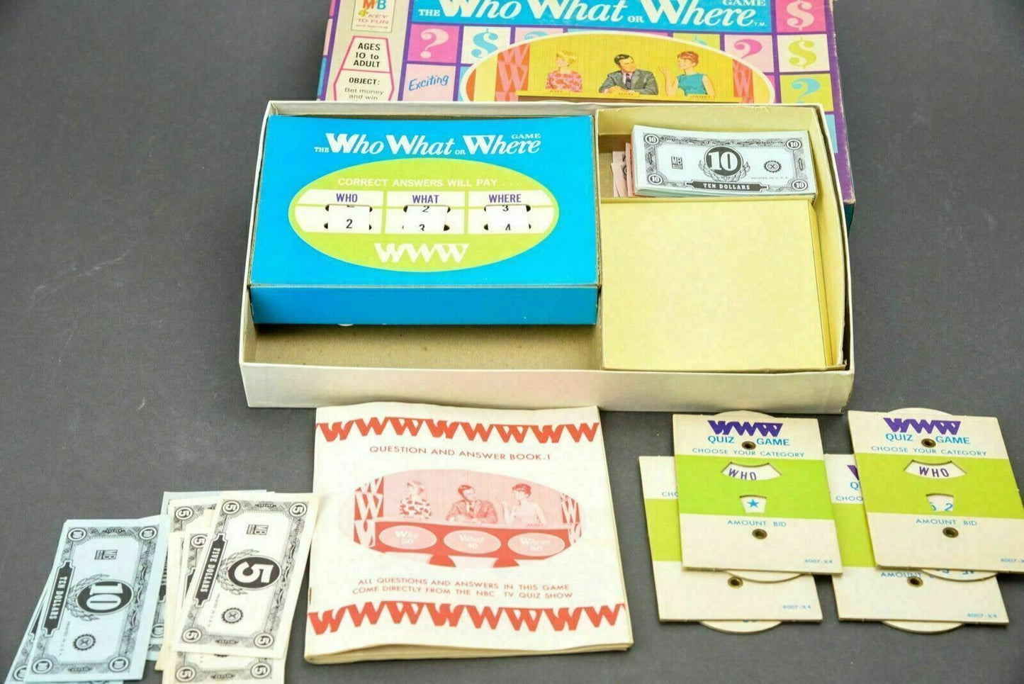 Rare 1970 Milton Bradley (MB) Game Who, What, Where