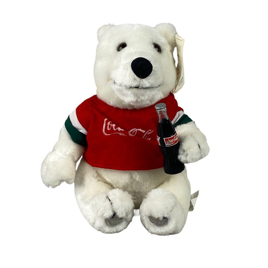 Coca Cola Plush Polar Bear Promo Play By Play Stuffed Animal Toy 8.5" Tall