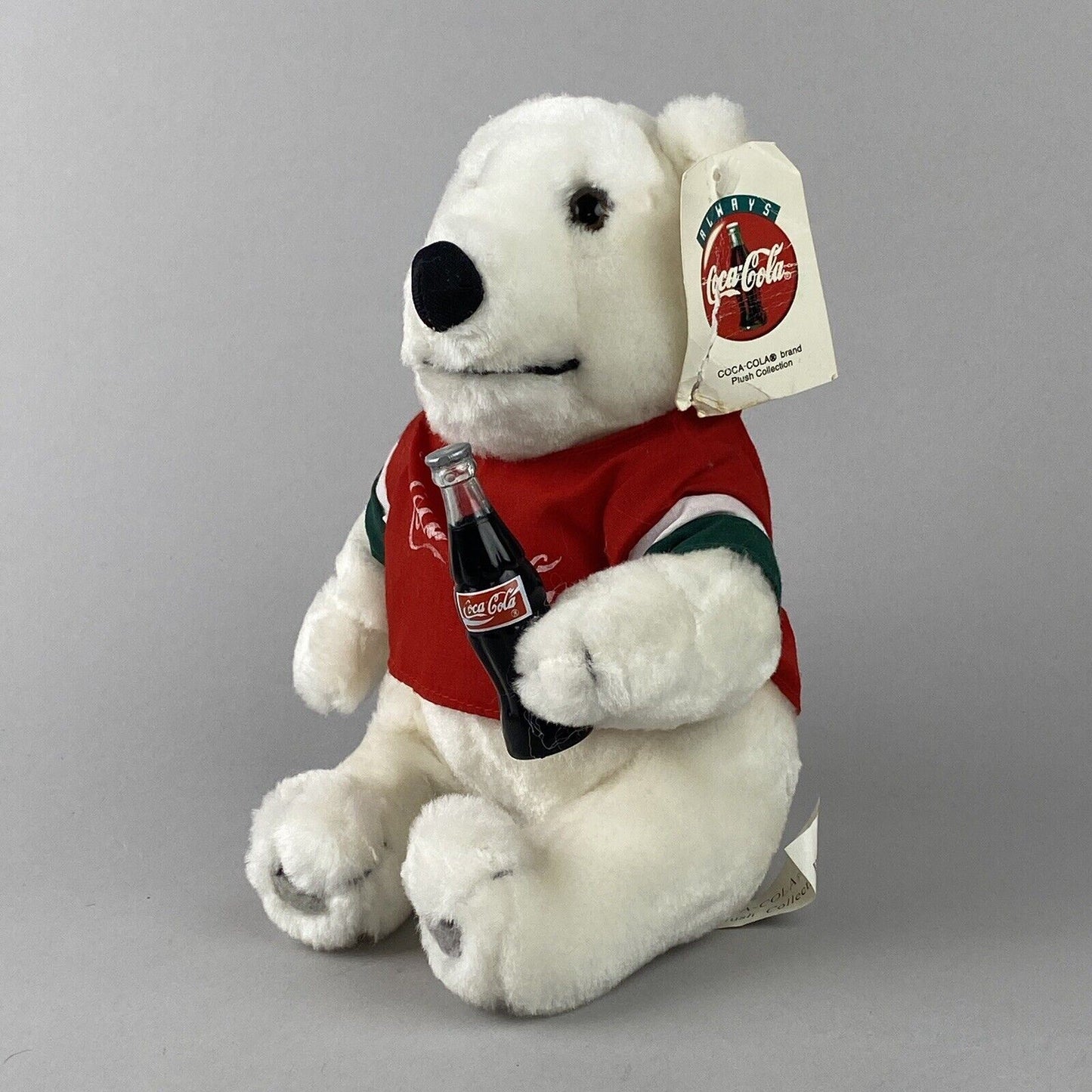 Coca Cola Plush Polar Bear Promo Play By Play Stuffed Animal Toy 8.5" Tall