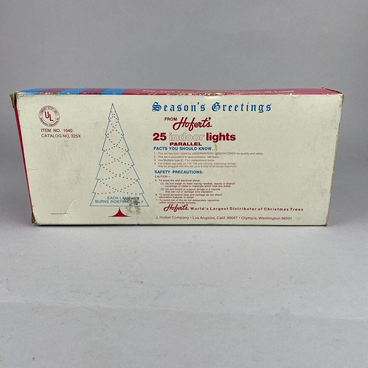 Hoferts #1040 Christmas Lights Made In USA  Vintage