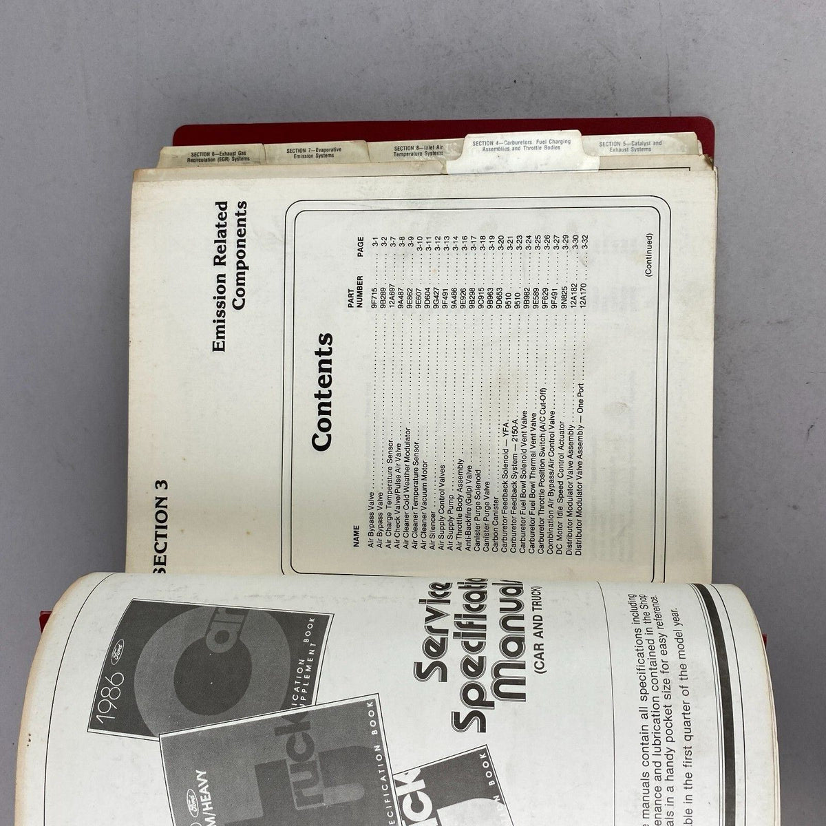 1986 Ford Car / Truck Shop Manual, Engine Emission Diagnosis, Volume H