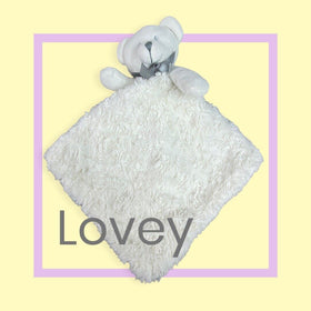 Blankets and Beyond Bear Plush Lovey (Light Gray)