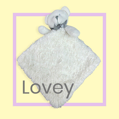 Blankets and Beyond Bear Plush Lovey (Light Gray)