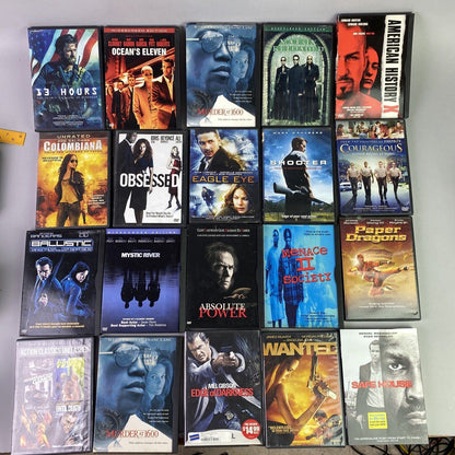 Lot of 20 DVD Action Movies (Mystic River, Ocean Eleven, Safe House, etc)