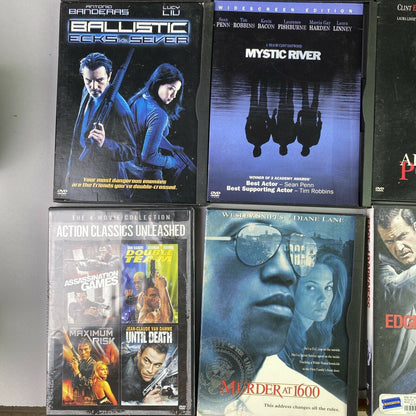 Lot of 20 DVD Action Movies (Mystic River, Ocean Eleven, Safe House, etc)