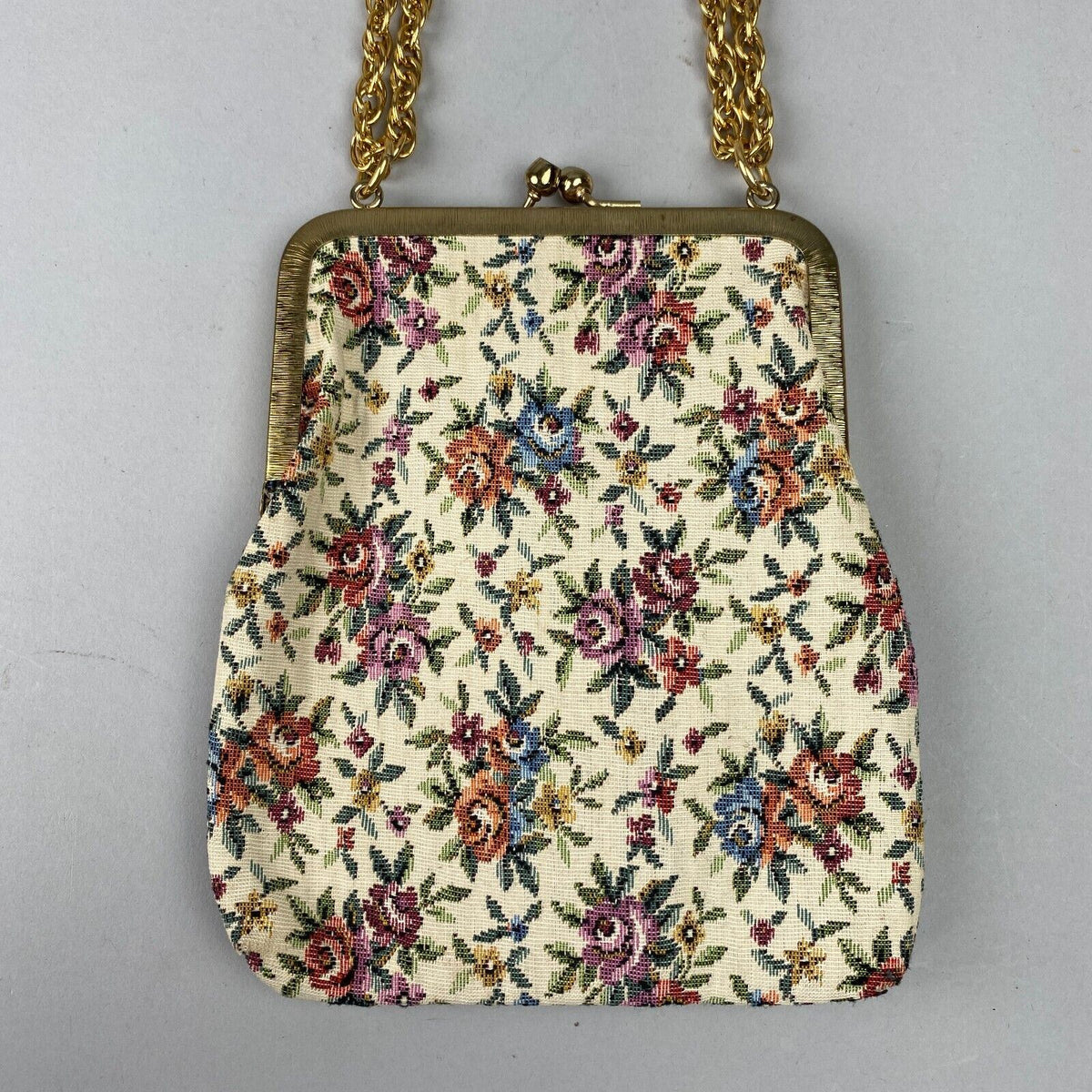 Handmade in Japan Vintage Flower Theme Purse Handbag