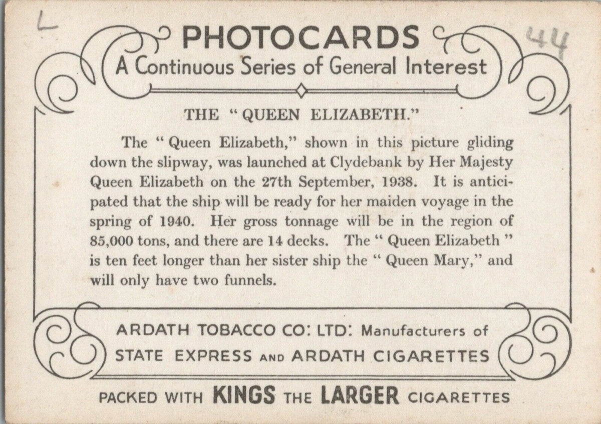 RARE - Cigarette Card - Queen Elizabeth (Ardath Tobacco Co) Real Photo PhotoCard