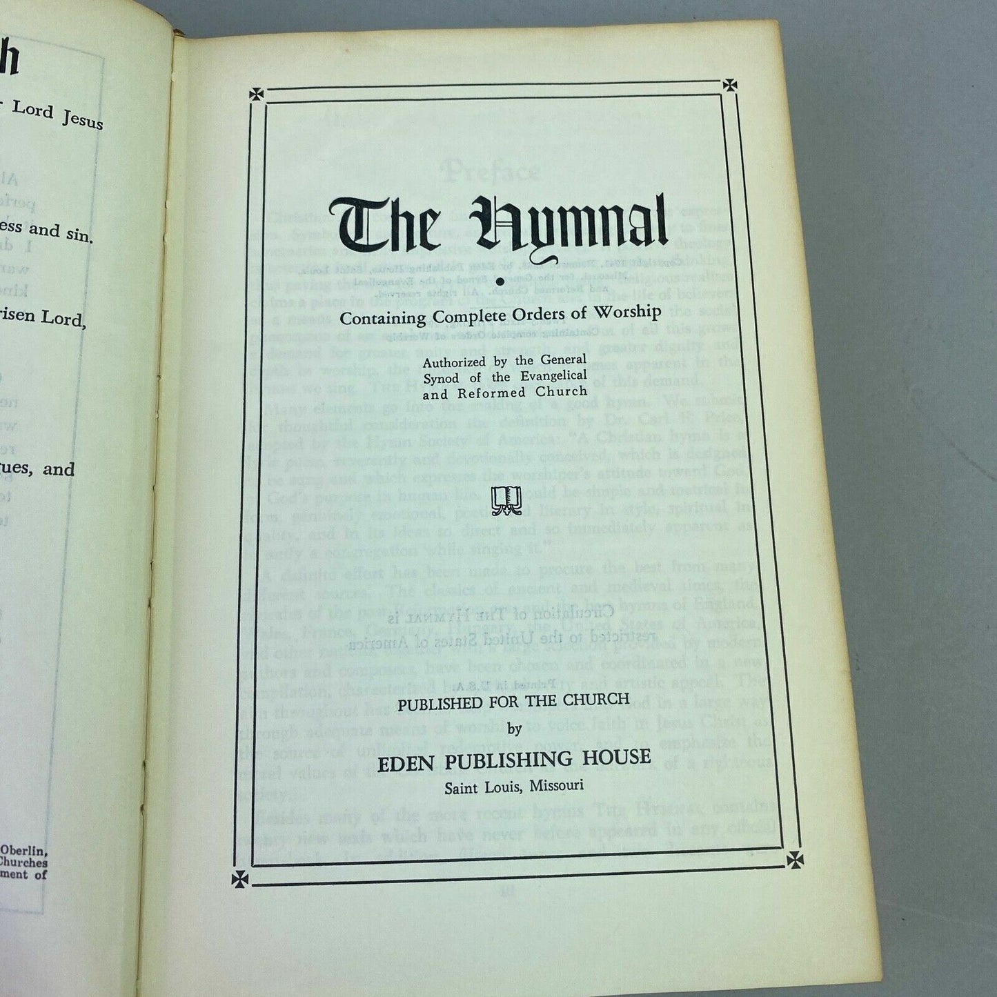 Church Hymns Book, The Hymnal by Eden Publishing House, Copyright 1971, Red