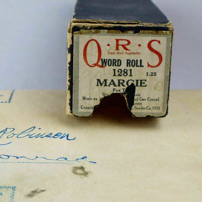 QRS Word roll  Piano Roll #1281 Margie, Fox Trot - Metal Ends