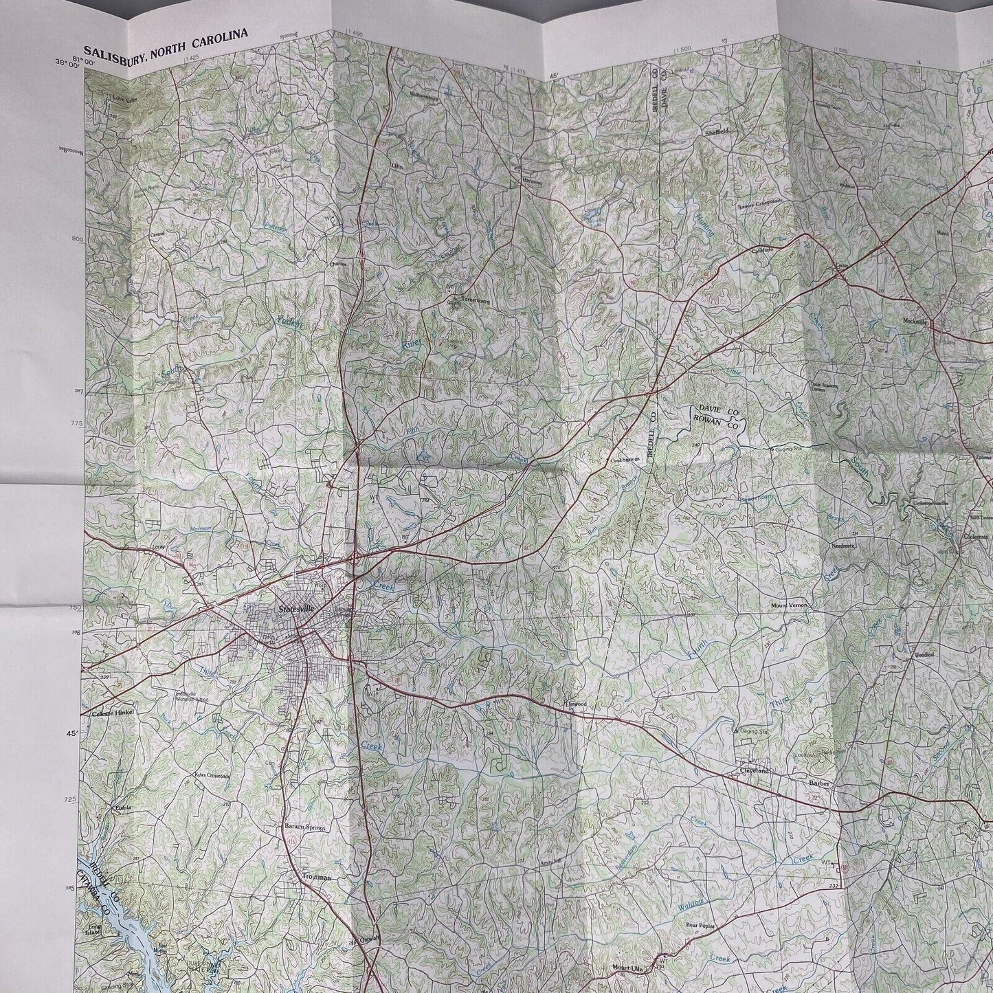 USGS Topographic Map 1985 Survey 30"x60" NC Salisbury 35080-E1-TM-100