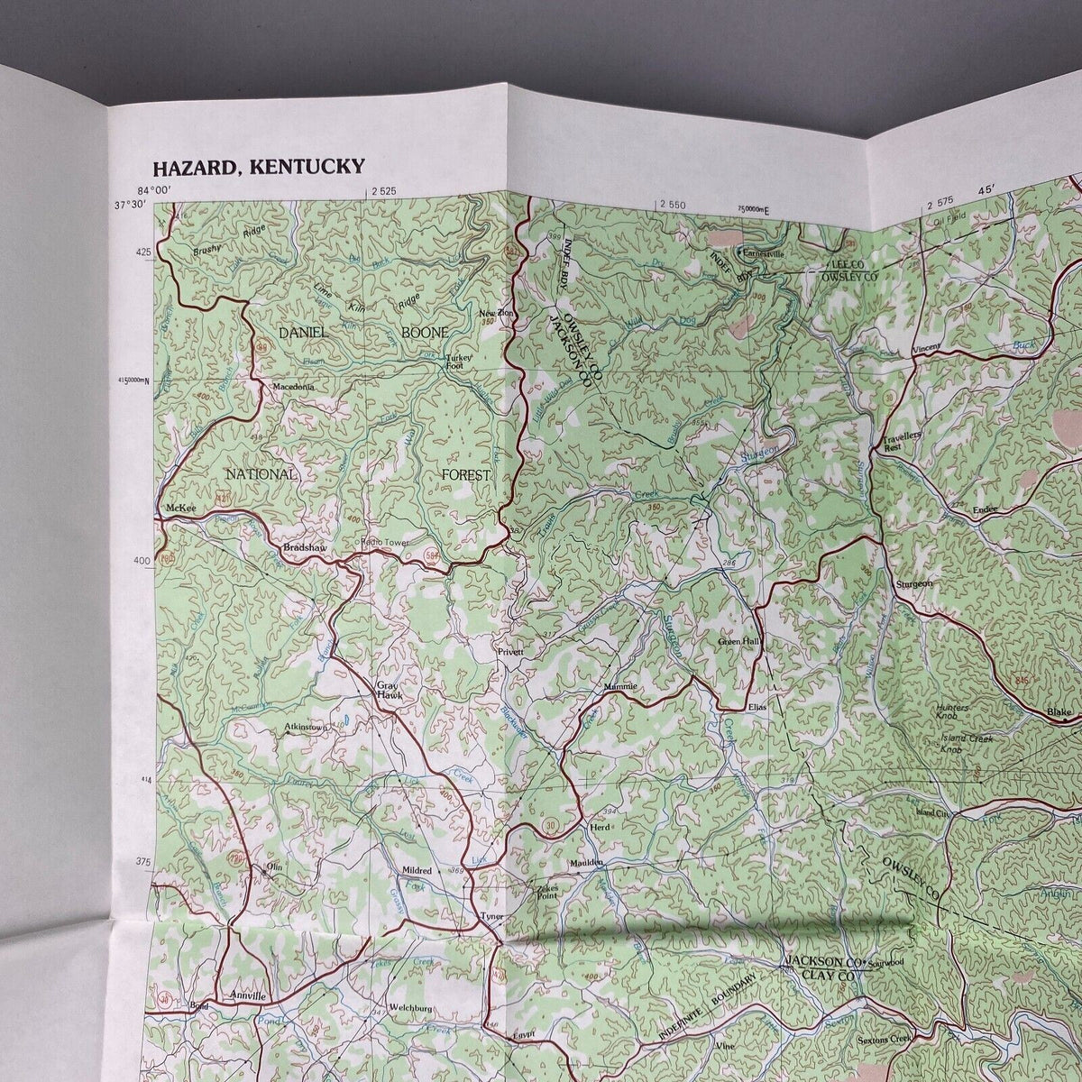 USGS Topographic Map 1977 Survey 30"x60" KT Hazard 37083-A1-TM-100